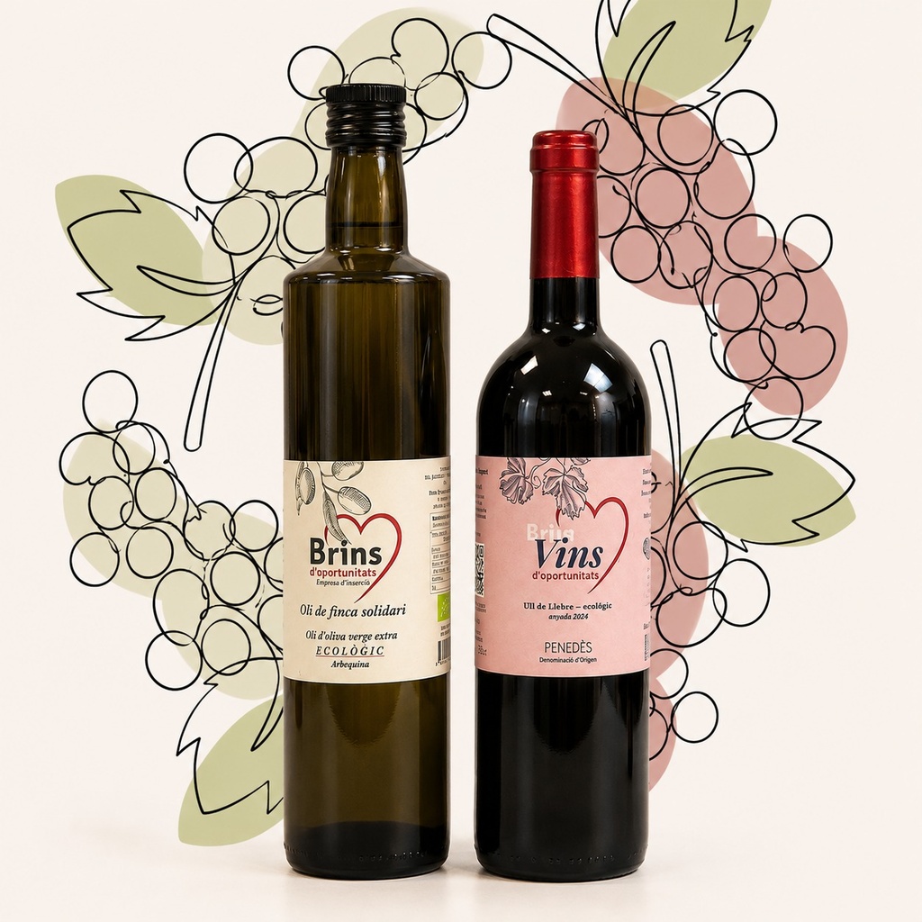Pack de Botella Aceite + Botella Vino Negro (ecológicos)