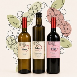 Pack de dues ampolles de Vi Brins variades + Ampolla d´oli ecològic